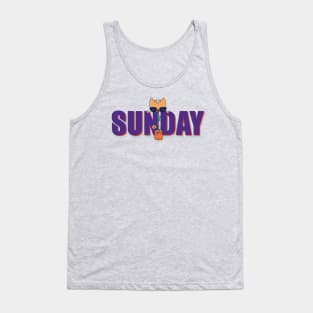 Cat Chilling on a Sunday Tank Top